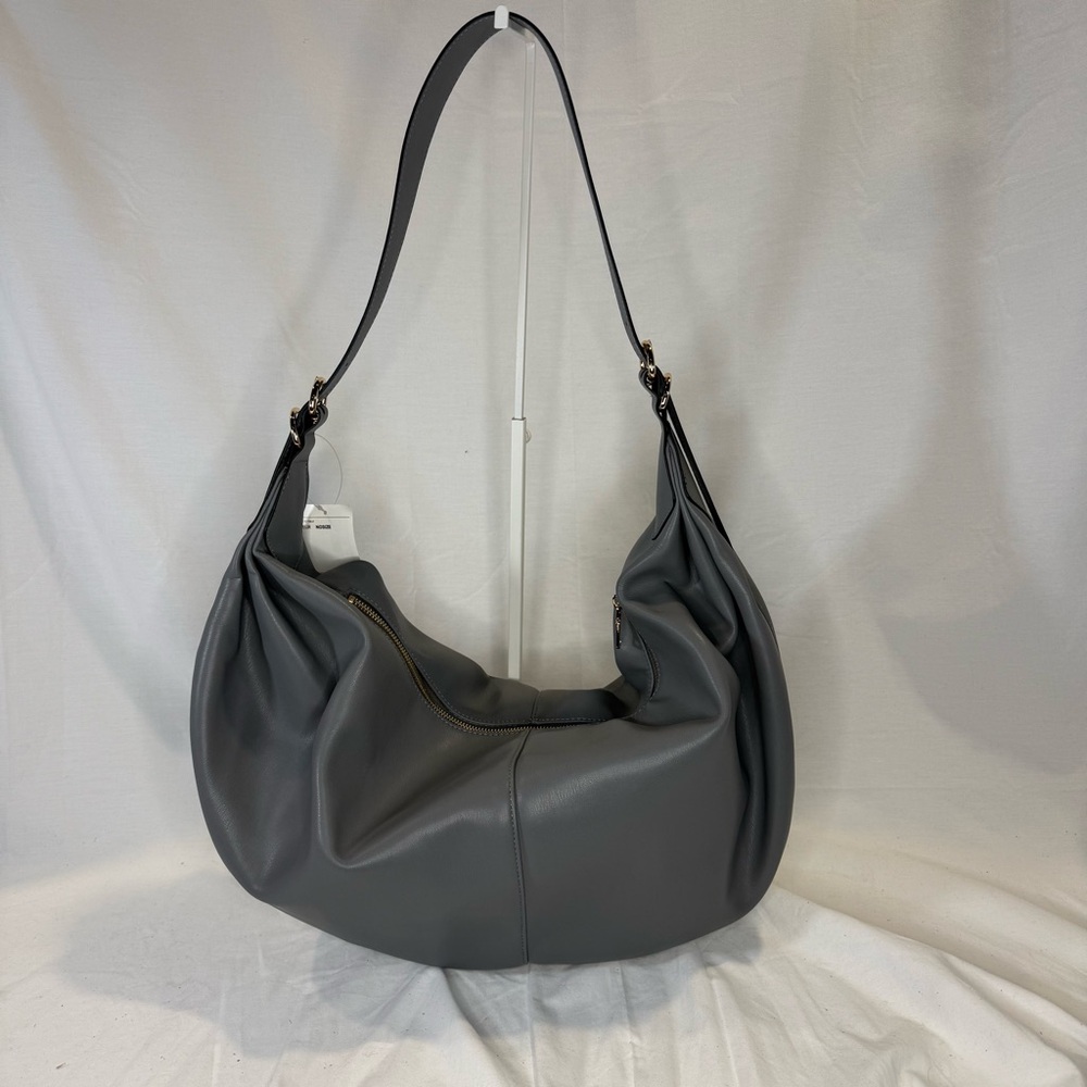 Oversized Gray Slouchy Rounded Shoulder / Crossbody Bag, H&M, NWT - Picture 7 of 12